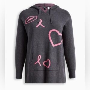 Torrid | Breast Cancer Awareness Raglan Hoodie Sweater Plus 2